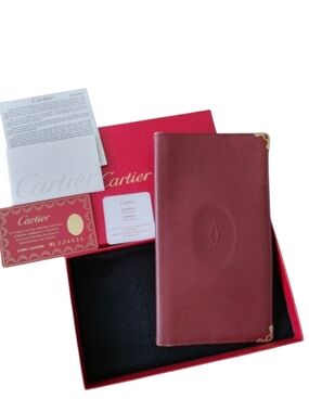 Vintage Cartier Leather Bordeaux Leather Long Wallet